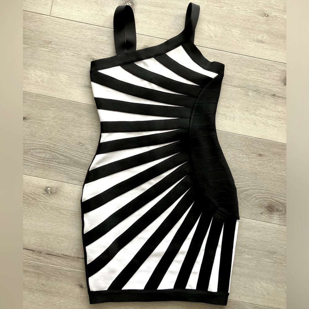Black and white party dress